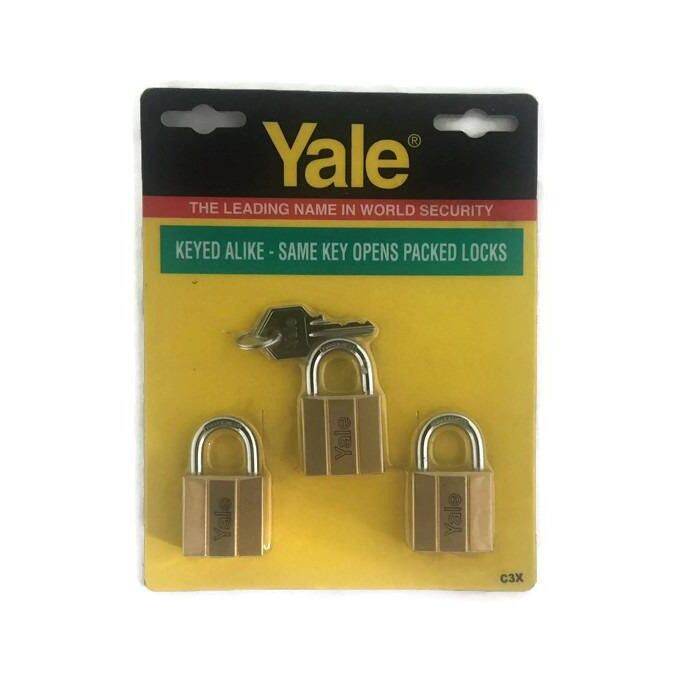 Yale 140 Series 3 pcs. KeyedAlike Brass Padlock 30mm Lazada PH