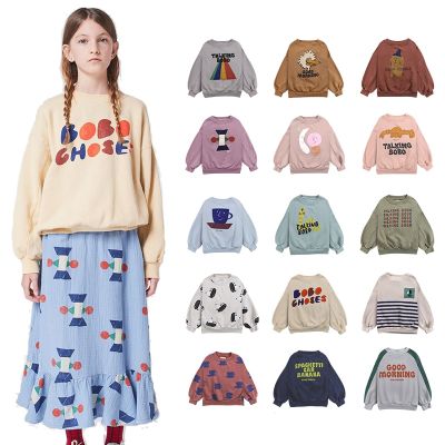 New Bobo 2023 Autumn And Winter Kids Sweatshirts Cartoon Clothing Baby Boys Sweaters For Girls Long Sleeve Pullover Cute Tops