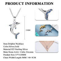 HotPoulisa Dolphin Cubic Zirconia Stud ต่างหูสร้อยคอแหวน Jewellry ชุด S925 Zircon Studs ต่างหู925เงินสเตอร์ลิงแพ็ค3