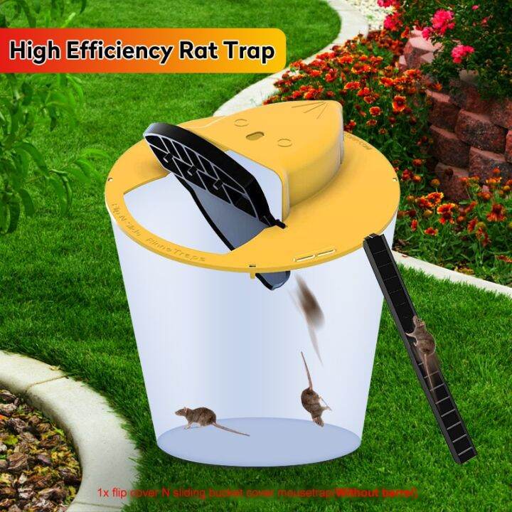 Humanized Mousetrap Flip Slide Bucket Lid Mouse Trap Reusable Easy
