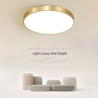 ZZOOI Modern LED Ceiling Light Lamp Simple Golden Round For Living Dining Room Bedroom Aisle Balcony Study Kitchen Lighting Fixtures