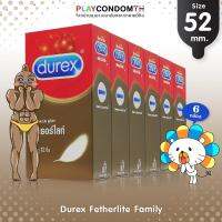 ถุงยางอนามัย 52 ดูเร็กซ์ เฟเธอร์ไลท์ ถุงยาง Durex Fetherlite ผิวเรียบ หนา 0.05 มม. (6 กล่อง) แบบ 12 ชิ้น