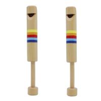 2X Wooden Flute Instruments Pulling Diacritical Wooden Flute Early Musical Instrument For Adults, Children, Music Lovers