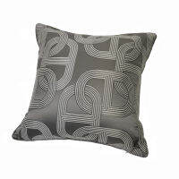 Luxurious Dark Grey Contemporary Geometry Design Woven Jacquard Decorative Pillow CaseSofa Chair Cushion Cover 45x45cm 1pclot