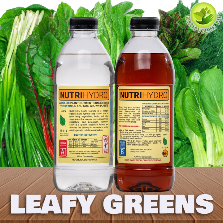 NutriHydro Leafy Greens & Herbs Nutrient Solution for Hydroponics and Potted Plants Lazada PH