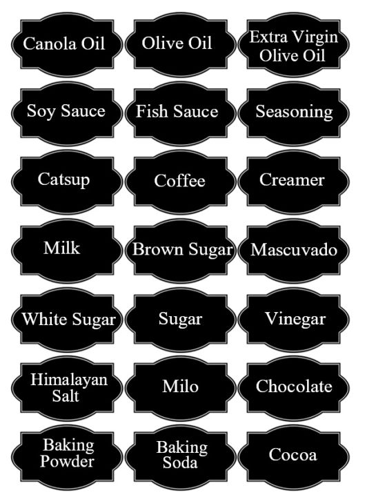 18pcs + 3pcs free Condiments Sticker Labels finished or coated with ...