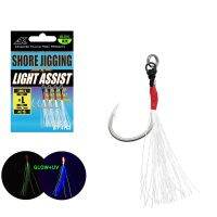 [HOT LIAXLLWISAAZH 534] JK LHS Micro Fishing Hook S M L LL Glow Extra Tuff ตกปลาทะเล Single Barbed Assist ชุดเบ็ดตกปลา