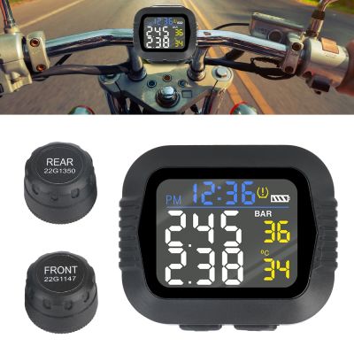 ✙❏ Motorcycle TPMS Sensors Tire Pressure Monitoring System Tyre Tester Alarm LCD Colorful Dirt Pit Bike Test Motorbike Accessories