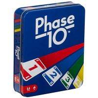 Mattel UNO Phase 10กล่องดีบุกการ์ดสำหรับครอบครัวความบันเทิงสำหรับปาร์ตี้สนุกของขวัญของเล่นเด็กการเล่นโป๊กเกอร์