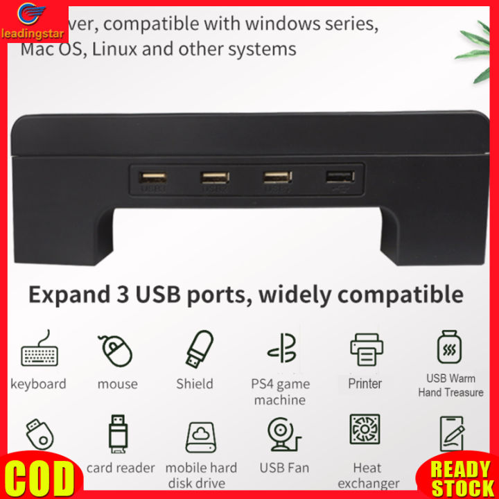 leadingstar-rc-authentic-monitor-stand-riser-computer-stand-desk-organizer-with-usb-hub-extender-heightened-shelf-for-for-laptop-pc-printer