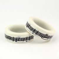 2pc Black and White Music Note Washi Tape Japanese Paper DIY Planner Masking Tape Adhesive Tapes Stickers Decor Stationery Tapes