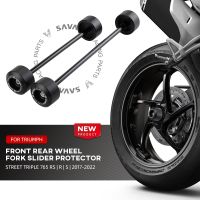 For Street Triple 765 S/R/RS 2017-2023 Front Rear Wheel Axle Fork Crash Slider Protector Motorcycle Accessories Protection Pad