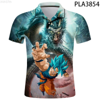 【high quality】  Ropa De Hombre Fashion Casual Summer Short Sleeve Anime 3d Print Dragon Cool Men Shirts Harajuku Streetwear Polo Homme Tops S-6XL