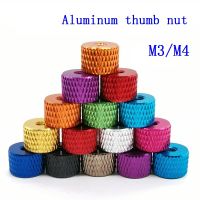 10pcs M3 M4 Aluminum thumb nut Knurled Hand round nuts anodized 11 colors