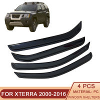 สำหรับนิสสัน Xterra 2000-2016อัตโนมัติหน้าต่างด้านข้างลม D Eflectors Visors สีดำฝนยามประตู Visor Vent เฉดสีควันเข้ม Venisor