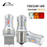 P21W ไฟถอยหลัง LED 1156 1คู่ (2ชิ้น) 1860สว่างมาก4SMD BAU15S PY21W สัญญาณเลี้ยวรถ T20ไฟท้ายเบรก1157