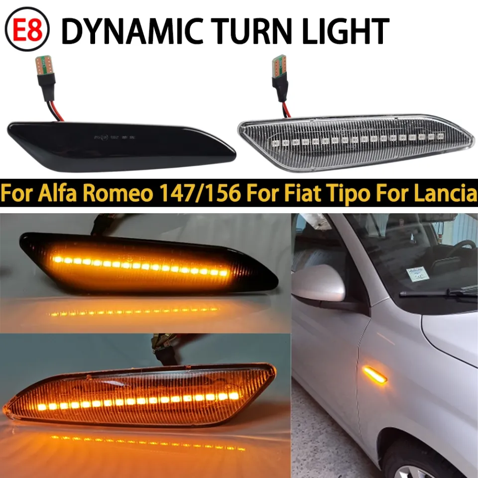 For Fiat Tipo Egea Alfa Romeo 156 147 Chrysler Ypsilon III Lancia Delta  Dynamic Led Side Marker Blinker Turn Signal Light