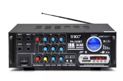 UKC เครื่องขยายเสียง AC/DC Mini 2X120W Stereo Power AMPlifier Bluetooth/USB/FM Media Solutions รุ่น AV-325BT