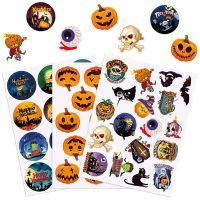 【LZ】▪❐✤  Cartoon Halloween Stickers Abóbora Bruxa Crânio Morcego Etiquetas de vedação para casa DIY Gift Package Decorações Festa