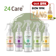 Xịt phòng tinh dầu hữu cơ 24CARE 250ML tinh dầu Sả Chanh Oải Hương Bạc Hà