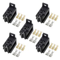 5 Sets/Lot Violet Car Relay Socket without Wire with Terminal Modified Nylon Flame Retardant Electrical Connectors