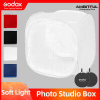 Godox Soft Light Studio Box LightRoom Photography Lighting Tent Kit Mini Cube Box ชุดเต็นท์สำหรับถ่ายภาพแบบพับเก็บได้มีไฟอ่อนแบบพกพาสำหรับสตูดิโอถ่ายภาพถ่ายภาพแบบพกพาถ่ายรูปมาพร้อมกับผ้าพื้นหลัง