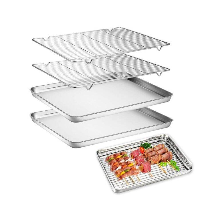 calculate 2023 Stainless Steel Cookie Sheet Rimmed Baking Sheet Jelly