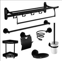 Modern Black Bathroom Accessories Sets Black Bathroom Products Solid Brass Bathroom Hardware Sets towel rack paper holder hooks