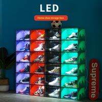 (cerci household goods)กล่อง FoldShoe LuminouswithLight ควบคุมเสียงกรณีการแสดงผลกันฝุ่นรองเท้า OrganizerShoe ตู้