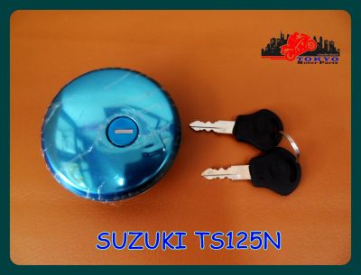 SUZUKI TS125N FUEL TANK CAP "CHROME" with KEY SET  // ฝาถังน้ำมัน SUZUKI TS125N ชุบโครเมี่ยม พร้อม กุญแจ