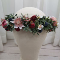 Fruits Flowers Crown Festival Headband Women Hair Accessories Headdress Bridesmaid Girl Floral Garland Wedding Floral Headwear