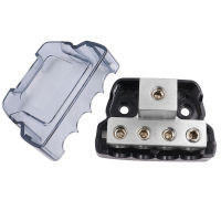 4 Way Power Distribution Block 1 x 0/2/4 Gauge in /4 x 4/8 Gauge Out Ground Distributor Block for Car Audio Amplifier