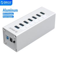 ORICO Aluminum 7 Port USB 3.0 HUB High Speed With 12V Power Adapter Support BC1.2 Charging Splitter for Notebook PC Accessories