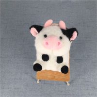 9CM Small Animal Cow Plush Key Chain Accessory Pendant Key Ring