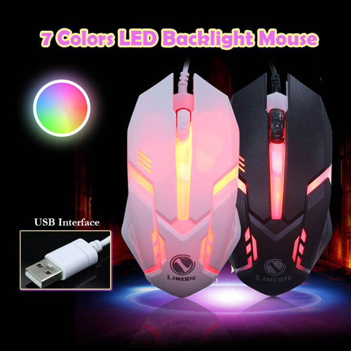 Usb Wired Gaming Mouse High Performance Mouse With 7 Colours Rainbow