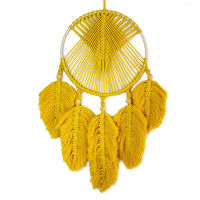 [Foocome]Macrame Handmade Leaves Dream Catcher Boho Home Decor แขวนผนังเครื่องประดับ Nordic Room Decoration