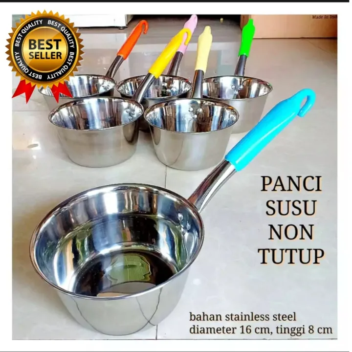 Panci Susu 16 cm Warna Warni Stainless Tebal dengan Gagang Pengait ...