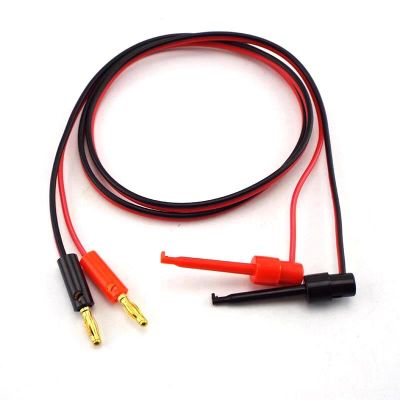 ；【‘； Multimeter Tools 4Mm Banana Plug To Test Hook Clip Lead Cable 1M(3.3Ft) Test Cable Equipment Connector  Plated