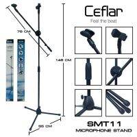 CEFLAR PROFESSIONAL MICROPHONE STAND SMT-11ขาตั้งไมโครโฟน ขาตั้งไมคบ์ูมแบบ 3 ขา สามารถใช้ตั้งไมค์ได้ 2 ตัวพร้อมกัน บริเวณหัวขาตั้งแบบ