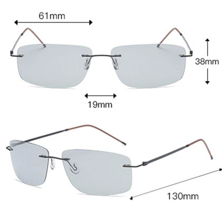 ultra-light-hingeless-rimless-titanium-polarized-photochromatic-sunglasses-outdoor-driving-black-gray-transition-chameleon-lens