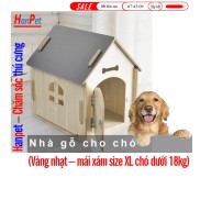 Nội thất thú cưng Nhà gỗ cho chó dạng chuồng chó bằng gỗ mái nhọn