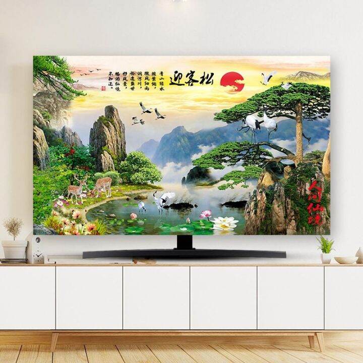 The New TV Cover Dust Cover Chinese Wind Dust Cover 55 Inch TV Hanging