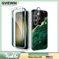 GVIEWIN เคสโทรศัพท์ Samsung Galaxy,เคสโทรศัพท์6.1นิ้วฟิล์มป้องกันเลนส์กล้องถ่ายรูปหน้าจอลายดอกไม้กันกระแทกสำหรับ S23