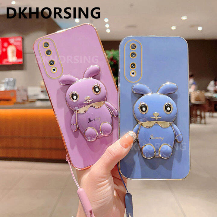 dkhorsing-เคสโทรศัพท์นิ่มเคลือบหรูหราเกียรติยศ90-5g-honor-90-lite-honor-70-lite-เคสกระต่ายน่ารัก-huawei-honor90-lite-ฝาหลัง-honor70-lite-พร้อมสายและที่จับ