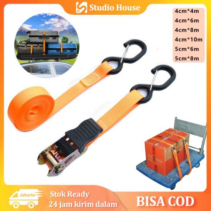 Ratchet Tie Down 10ton Tali Pengikat Barang 4 Meter 6 Meter 8 Meter 10