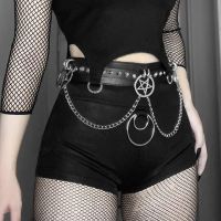 【hot】 Goth Mall Gothic Faux Leather Hot Shorts Grunge Bodycon Chain Bottoms Female Night Raise Alt Short