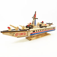 Factory Direct Sales New Military Aircraft Carrier Frigate Wooden Ship Assembled Model Ornaments Wholesale