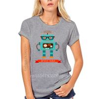 Hipster Comical Funny Robot With Glasses T Shirt Men Women Natural Short Sleeve Mens T Shirt Anti-Wrinkle Streetwear Hip Hop