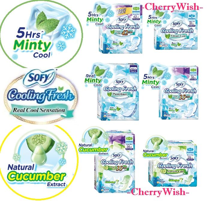 SOFY Cooling Fresh 25cm Sanitary Super Active Slim Wings Napkin