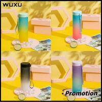 WUXU จุได้มาก ถ้วยน้ำน้ำ 600มล. สีไล่ระดับสี ถ้วยพลาสติกยิม แฟชั่นสำหรับผู้หญิง ใช้ซ้ำได้ กาต้มน้ำสำหรับเดินทาง กิจกรรมกลางแจ้งกลางแจ้ง